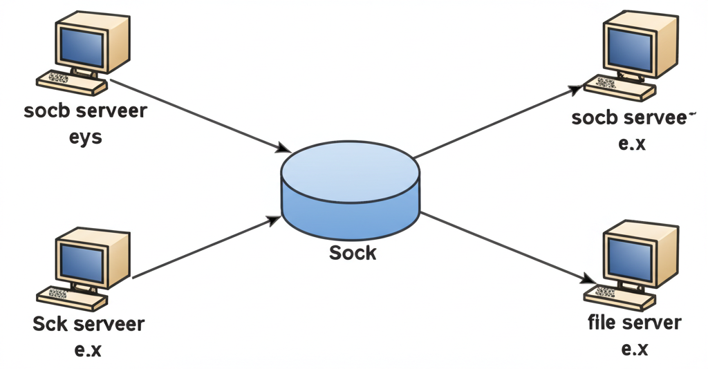 SOCKS proxy network diagram showing various protocol support